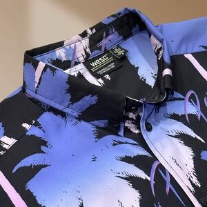 WeSC Oden Paradise Lost Camp Shirt Button Up Tropical Palm Tree Sz XL NWOT